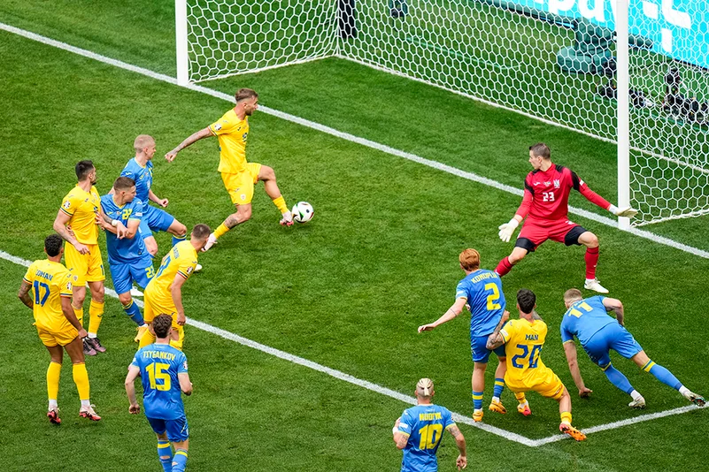 Razvan Marin scores against Ukraine